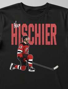 Nico Hischier New Jersey Devils Uni Ice Hockey Fan T-Shirt And Sweahirt For Kids And Adul - màu đen - Xem 1