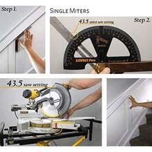 Sawset Miter Saw Protractor SAWSET PRO. Patented No Math Scales. Large Scales are The Key to Accuracy. In Size Matters! In ABS Plastic. - Negro - Ver 4