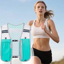 男女通用跑步背心式水袋背包，5升轻便跑步背包水袋包，适用于马拉松、越野跑、骑行、徒步、慢跑（仅背包，不含水袋）