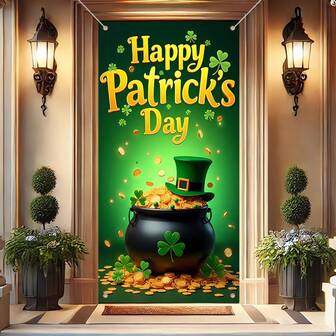 2D Flag St. Patrick's Day Green Door Frame Hanging Banner - Suitable For Front Door Use