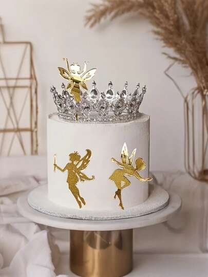 Fairy Cupcake Toppers, Shiny Ballerina Cupcake Decorations, Flower Angel Fairy Cupcake Picks, Suitable For Wedding, Bridal Shower, Baby Shower, Birthday Party Cake Decorations