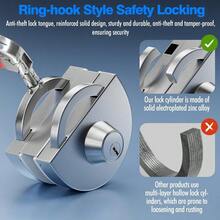 Ranbo 304 - Cerradura de  para puerta de vidrio acero inoxidable chapado en cromo 10 mm -12 mm 3 llaves Double Swing Glass Door Plateado - como en la foto - Ver 4