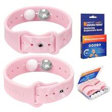 1 Pair/2 Pcs Motion Sickness Wristbands Single And Double Buckle Combination Wristband Silicone Material Hand Wash Only Reusable Suitable For Travel, Cruise Parties And Similar Occasions