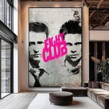 1 Stück Fight Club Klassischer Filmplakat _ Leinwandkunst _ Retro Film Muster _ Wanddekoration _ Poster Leinwandmalerei Wandkunst Zimmer Heimdekoration Ungerahmt - Verschiedenfarbig - Übersicht 2