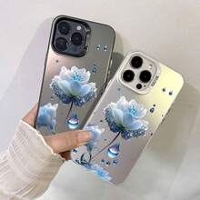 Blueandwhiteroses phone case suitable For  S21 S22 S23 S24 S25 Ultra Plus  S23 S24 FE  A03CORE A03S A04E A04 A05 A05S A06 A12 A13 4G 5G A13 A15 A16 A24 A25 A32 A35 S20FE S20PLUS S20ULTRA S20 S21FE A34 printed colored silver phone case luxury matte hemming anti-drop IMD color personalized laser backplane protection cover - Blueandwhiteroses2_SKU rebanadas en concha plateada - Ver 3