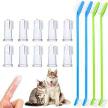 Juego de 14 Cepillo de Dientes para Mascotas, Kit de Cepillo de Dientes para Perro, Limpieza de Boca para Perros y Gatos, Silicona Suave, 360° Limpieza de Lengua y Dientes para Mascotas,37066447 - Multicolor - Ver 1