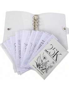 2.5K/5K/10K 12-Month Envelope Savings Challenge Binder, Large Capacity Photo Album, Financial Planning Notebook, Budget Planner - Clear - View 8