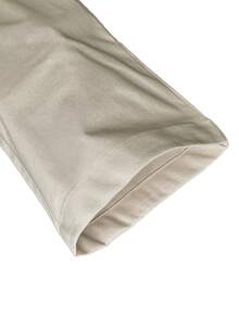 男士秋季西装裤，时尚休闲直筒裤，宽松简约风格，纯色抗皱直筒裤 - 米色 - 查看 6