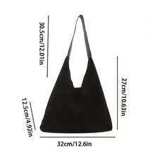 新款时尚实用大号女士单肩包，通勤理想之选。采用麂皮材质，配有宽肩带，可用作斜挎包、手提包或托特包。 - 彩色 - 查看 3