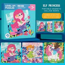 1pc Magnetic Puzzle Book, 30+Pcs, 6 Themes Available, Progressive Fun Puzzle, Rounded Corners + Strong Magnets To Prevent Falling, Children's Concentration Training Early Education Toy, 3-8 Years Old Kids Home Interaction / Kindergarten Enlightenment Tool. This Magnetic Puzzle Book Designed For Children Covers 6 Popular Themes Including Farm, Animals, Ocean, Etc. With Vibrant Cartoon Patterns To Easily Capture Kids' Interest. Printed With Soy-Based Ink And Rounded Edges. - Magnetic Puzzle Book - View 13