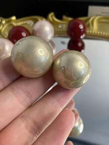 1 par o set de 5 colores de pendientes de perla minimalistas, artísticos y elegantes para mujeres, adecuados para fiestas de Año Nuevo, cenas formales, uso diario, bodas y otras ocasiones - Multicolor - Ver 7