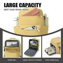 Myco Sac à dos de compression sous vide, sac de cabine pour avion, sac à dos pour avion, sac à bandoulière Ryanair 40x30x20, sac à dos de voyage léger pour femme, sac à dos minimaliste 2026 pour étudiants du collège, grand sac de voyage rafraîchissant pour hommes, sac à dos pour ordinateur portable et randonnée, cadeau de rentrée scolaire en nylon - Multicolore - Voir 6