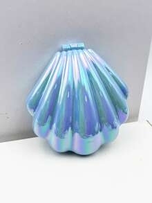 1个可折叠贝壳形旅行手持镜梳，带镜子，干湿两用，便携式化妆镜梳，梳子，美发工具，沙龙美发产品及配件，美容旅行必备，返校季，旅行度假必备，女士美发配件 - 寶藍色 - 查看 11