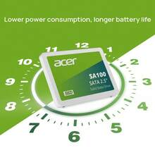 Acer SA100-480GB 固態硬碟 超大記憶體任意儲存 讀取速度達560MB/s 低功耗持久續航 強大相容性 - 綠色 - 查看 6