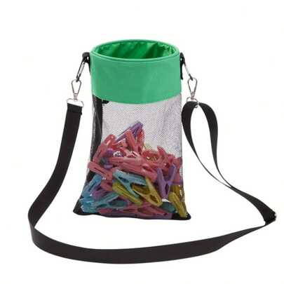 1pc Hanging Mesh Laundry Bag - Convenient Storage Bag For Washing, Bathroom And Outdoor Use