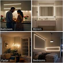 LQHZMYY 1件 USB 介面 LED 燈條，電視背光 LED 燈，USB 照明裝飾，電腦配件周邊，在線開關 LED 燈條，室內臥室家居裝飾客廳，萬聖節，聖誕節，婚禮裝飾，牆面裝飾，辦公桌配件，非常適合聖誕節生日禮物 - 彩色 - 查看 11