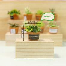 4 PIEZAS Plantas en miniatura artificiales de estilo bonsái Cayway para decoración de casa de muñecas, macetas pequeñas con suculentas falsas para jardín y decoración de casa de muñecas - Multicolor - Ver 9