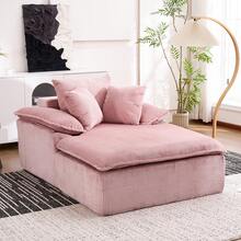 A 46cm High Reclining Sofa With A Clean, Frameless Design, Ideal For Reading. Featuring Wide Armrests, It Comes Fully Assembled. - Pink + Corduroy - View 1