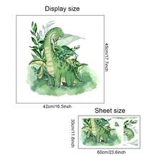 1pc Cartoon Cute Watercolor Dinosaur Wall Sticker, Suitable For Bedroom Living Room Wall Decor, PVC Material Self-Adhesive Removable, Size 23.6inch*11.8inch