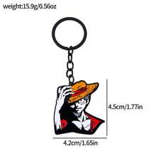 1 móc khóa kim loại hình áp phích truy nã One Piece, phụ kiện trang trí túi xách Kawaii thời trang và tinh tế, móc khóa xe hơi. - Nhiều màu - Xem 10