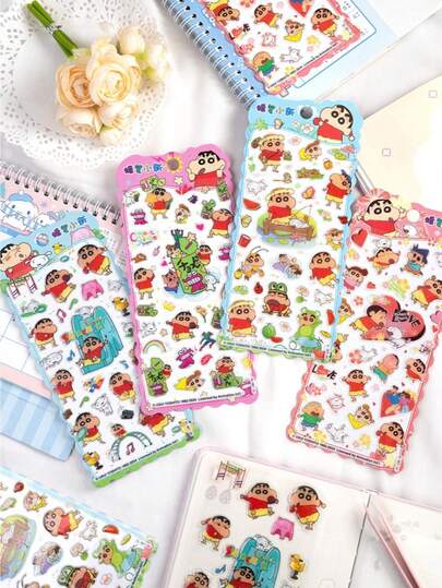 1pc Random Cute Crayon Shin-Chan 3D Epoxy Sticker Set, Ideal As Decorative Gift For Notebooks, Diaries, Home Decor, Party Decorations, Birthday Gifts And Various Holidays