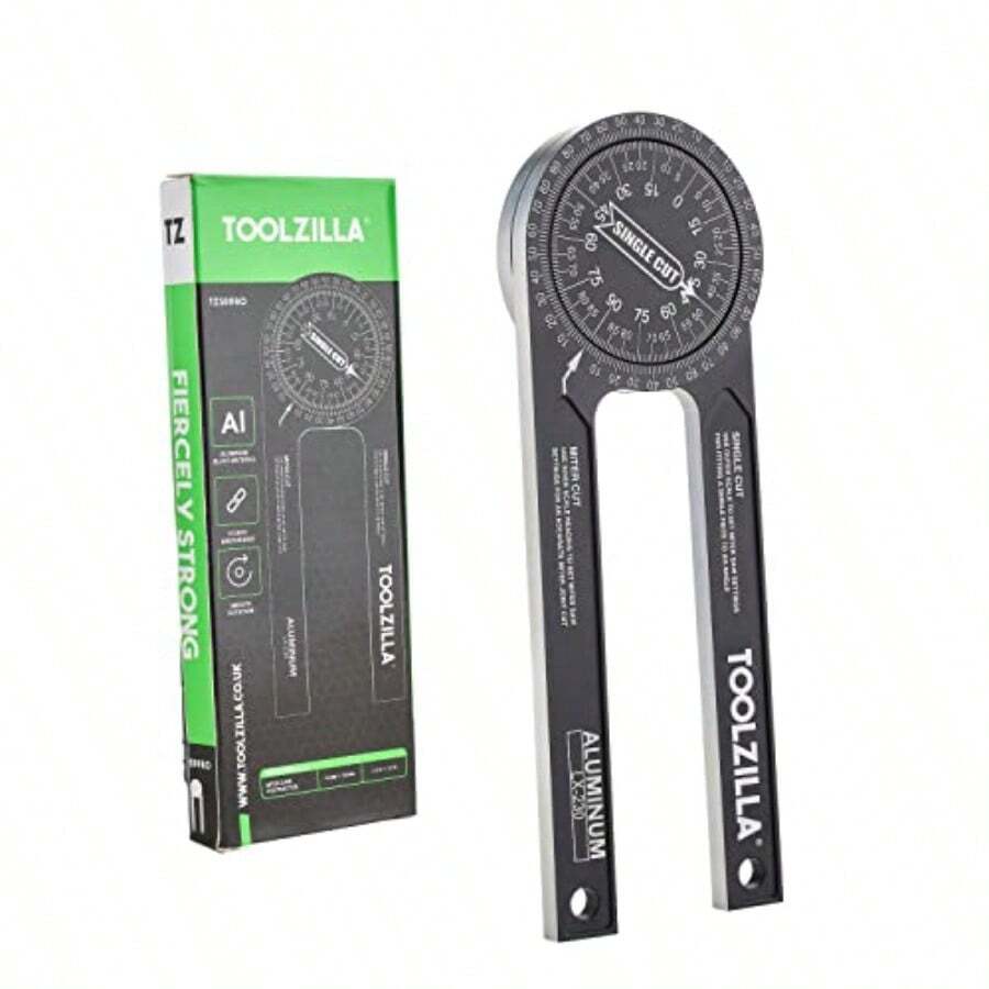 Toolzilla 7 pulgadas de aluminio Miter Saw Protractor Angle Finder - Herramienta de medición con múltiples escalas Características para carpintería Metalurgia y todo tipo de construcción - como en la foto - Ver 1