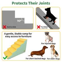 BingoPaw 3/4/5 Steps Dog Ramp Steps For Bed Sofa Car Pet Stairs For Puppies & Senior Pets - Grey - View 11