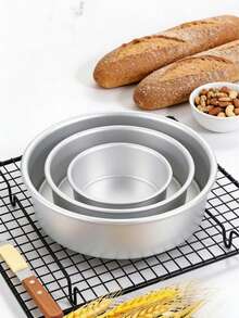 1件/3件套圆形铝制蛋糕模具，不粘圆形蛋糕模具，海绵蛋糕烘焙模具，慕斯蛋糕烘焙模具，烘焙模具，不粘铝制蛋糕模具，专业烘焙工具，可重复使用，适用于家用烤箱烘焙，厨房必备烘焙工具，非常适合生日、婚礼和节日聚会。