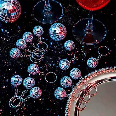 2/20/40/60/80个闪亮反光迷你迪斯科球吊坠，闪亮包包挂饰，派对装饰，手机挂件，送给客人和朋友的礼物，适合派对、婚礼、家庭聚会、毕业典礼、生日庆祝等场合。