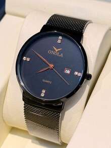 Orologio al quarzo da uomo del marchio ONOLA, set da 3 pezzi, elegante orologio da polso di alta qualità, resistente all'acqua con display del calendario - Multicolore - Visualizzare 3