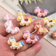5/10pcs Cute Cartoon Horse Resin Pendant, Handmade Accessories, Suitable For DIY Jewelry, Ideal Gift - Random Colors - Pony Pendant - View 2