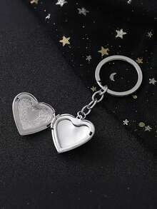 1pc Fairy Tale Inspired Handmade Heart Locket Keychains With Photo Frame Small Box Design Y2K Style Keyrings Romantic Valentine's Day Gift For Her Mother Daughter Friend For Anniversary Daily Use