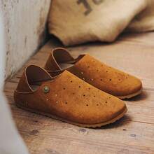 2026新款BRKEN男士休闲一脚蹬鞋，轻便、柔软、透气、舒适，可作乐福鞋、穆勒鞋、懒人鞋。 - 駝色 - 查看 1