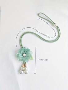 2pcs/Set Elegant Pearl Flower Tie-Up Adjustable Design Garden Style Home Decor Curtain Accessories, Suitable For Bedroom, Living Room, Bathroom, Kitchen, Study - Multicolor - View 4