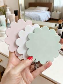 4个装——新款多巴胺向日葵单面口袋化妆镜，女孩专用，便携式手持化妆挂件礼品小镜子 - 彩色 - 查看 3