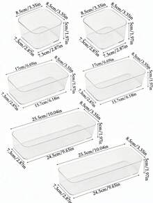 4/6 piezas Cajas organizadoras de cajones, Cajas organizadoras de escritorio, 4 opciones de tamaño, Cajas organizadoras de maquillaje de acrílico, Cajas de almacenamiento con compartimentos transparentes para dormitorio, oficina, baño, Cajas organizadoras multifuncionales para cosméticos, papelería, suministros de oficina, tocador, útiles escolares, bolsa de maquillaje, artículos de viaje - transparente - Ver 13