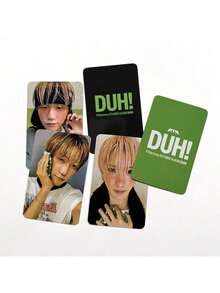 Tarjeta fotográfica P1Harmony DUH - Tarjeta LOMO impresa a doble cara, recubrimiento brillante, álbum oficial de miembros - Esencial para los fanáticos de P1 Harmony, KEEHO, THEO, JIUNG Coleccionables - (Tarjeta fotográfica DUH!), Diseño vibrante, impresión de alta calidad, superficie brillante, regalo de mercancía Kpop - Multicolor - Ver 3