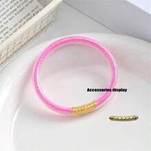 1 Stück Regenbogen Glitzer Armreif für Frauen, mehrfarbig glänzendes stapelbares Armband, modischer süßer Schmuckzubehör für Frauen - Feines Pulver einfüllen - Übersicht 11