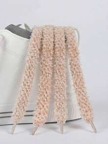 Women's Plush Fuzzy Shoelaces Flat Soft Fluffy Chunky Shoe Laces Thick Strings For Sneakers And Casual Shoes - Quả óc chó - Xem 6