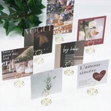 Gold Metal Wire Photo Frame/Card Holder, Decorative Tabletop Number Plate Stand, Suitable For Wedding Reception, Party, Birthday, Centerpiece, Anniversary Celebration - Gold - View 3