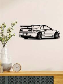 1pc Fashion Car Silhouette Metal Wall Decor - Modern Line Art, Iron Craftsmanship, Suitable For Living Room, Bedroom, Auto Repair Shop Display, Room Decoration, Modern Car Art | Industrial Style, Car Decor, Room Decoration, Ideal Gift For Car Enthusiasts - Multicolor - View 7
