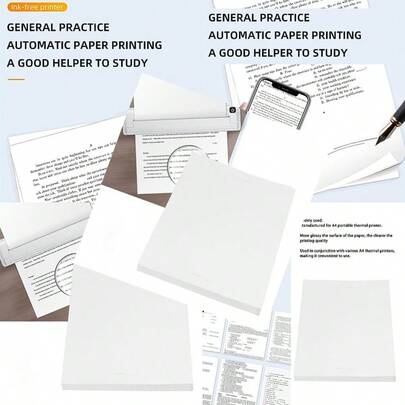 sdfPapel Térmico Plegable Cara Papel de impresora térmica A4 papel térmico continuo para imagen tareas contrato 8.2 x 11.6 pulgadas 100 hojasdfsg