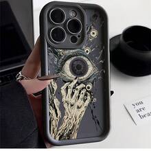 Protective Case With Horror Eyes, Flexible, Drop-Resistant. Case With Camera Protection. Case For Apple  13 14 15 11 12 16 17 Pro Max 17 Air 14 15 16 Plus XR, Galaxy A03 A04E A05S A10S A11 A12 A13 4G A14 A15 A20 A23 A32 A34 A35 A50S A30S A51 4G A52S 5G A54 A55 A71 4G A72 S20 S21 S23 FE S22 S23 Ultra S24 Plus M34 A07 A17 S25 EDGE, Redmi A2 A1 A3 8 9A 10C 12 5G 12C 11A 13 13C 14C, POCO C55 C65 X3 X4 X6 X7 PRO 5G M3 F3 F5 F6 F6 F7 PRO F7 Ultra Note 8 8 Pro 9 9s 9 Pro 10s 11s 4G 11 Pro 12 5G 12S 4G 12 Pro 5G 13 4G 13 Pro 4G 14 Pro 5g 14 5G 14 Pro 4g 5g K80PRO A5 11 12 Lite 14 15T Pro 15T 15 4G 15 Pro Plus MOTO E13 G04 4G G24 4G E14 G14 G22 G30 G10 G20 G34 G53 G54 G84 Edge 60 PRO 5G Infinix 50s VIVO 5G REALME C71 UV Custom Printing Minimalist Anti-Scratch Case Perfect Fit P15275 - 白色 - 查看 2
