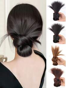 Pinza de garra para moño de cabello sintético, natural y esponjoso, adecuado para uso diario y eventos de mujeres, pinza para el cabello, accesorio para el cabello, accesorio casual de otoño/invierno, adecuado para atuendos de vacaciones de mujeres - Multicolor - Ver 11