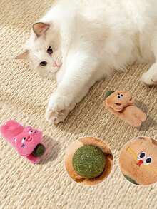 Pet Cat Licking Cat Doll Ball, & Healthy Chewing Doll For Kittens, Helps Clean Teeth & Entertain Cats