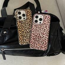 Retro Y2K Leopard Print Phone Case Compatible With IPhone 16 Pro Max, 16 Pro, 15 Pro, 14, 13, Cute & Fashionable Phone Protective Cover - Multicolor - View 2