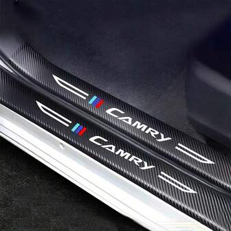 4 piezas de tiras decorativas de cuero para el umbral de la puerta del automóvil para accesorios CAMRY