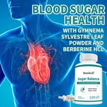 5-In-1 Blood Sugar Balance Support Supplement With Gymnema Sylvestre, Cinnamon, Licorice, White Willow Bark (25 Salicylic Acid), And Berberine HCl, 120 Capsules - 1瓶 - 查看 3