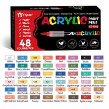 240/168/120/72/48/36/24/12 Colors Acrylic Marker Pen Set, Suitable For Painting, Illustration, Handicrafts, Coloring Books, And Other DIY Projects On Paper, Fabric, Wood, Stone, Plastic, Glass, Ceramic, Pumpkin, Etc. Ideal For Students And Adults. Great Gift For Thanksgiving, Halloween, Christmas. - Multicolor - View 14