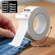 10m/Roll Pants Hem Shortening Tape, No-Sew Hem Tape For Pants, Sleeves, Curtains, Double-Sided Self-Adhesive Hem Tape